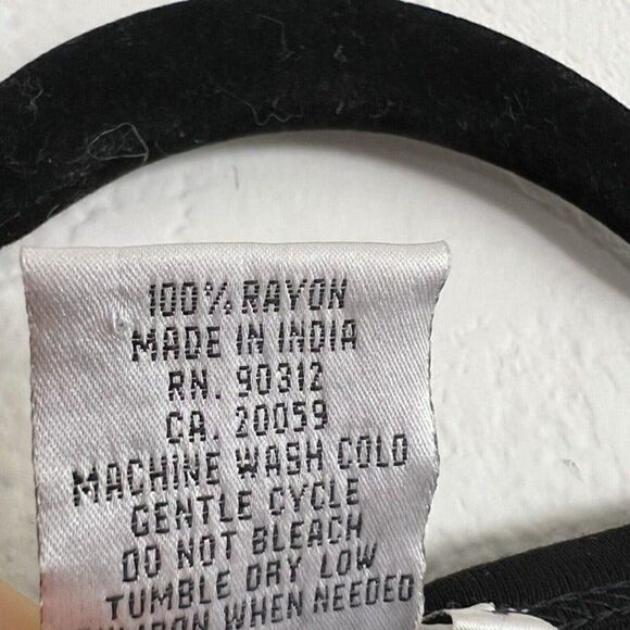 Parsley & Sage Women’s Boho Dip Tie Dye Accent Black Stretch Tunic Blouse Small - Picture 7 of 10